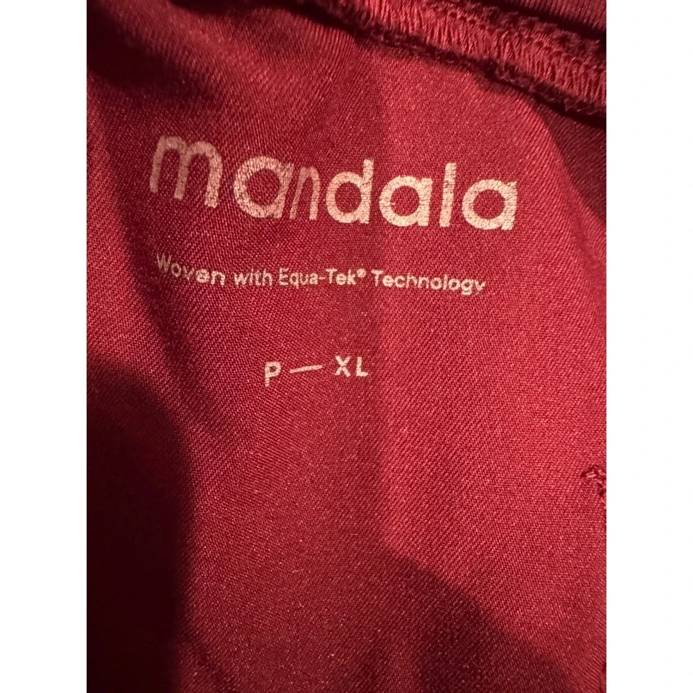 Mandala Burgundy Scrub Set Equa-Tek V-Neck Top 2XL Petite XL Pants Wine Red